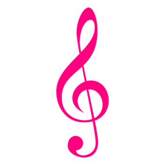 Treble Clef Decal (Hot Pink)